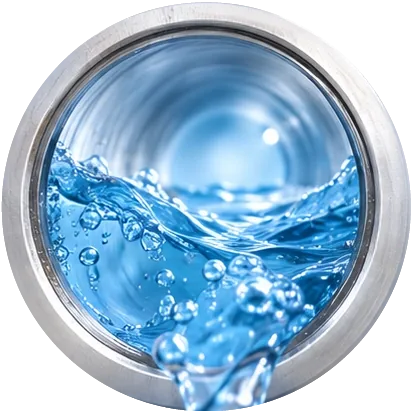 Tubo pulito con passaggio dell’acqua a piena portata